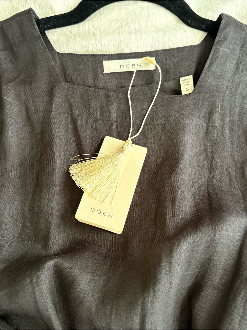 NWT DOEN Pacifica Ramie Tie-Waist Midi Dress - Picture 8 of 9